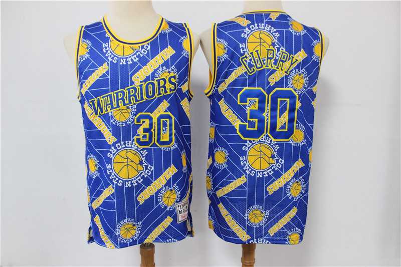 Men Golden State Warriors 30 Curry limited blue new Nike NBA Jerseys Print